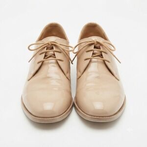 Lloyd Taupe Patent Leather Oxford Shoes Made in Romania